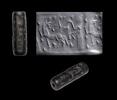 Ancient art Large Neo-Assyrian blackstone cylinder seal, 9th.-7th. cent. BC -