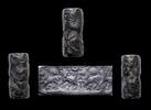Ancient art Lovely Assyrian stone cylinder seal, later 2nd mill BC -