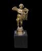 Medieval & later artifacts bronze Italian renaissance  figure of Cupid w bust of Christ, 16th. c.