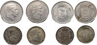 Medieval & later coins Denmark: Lot of 4 high grade silver 1 and 2 kroner, 1875-1916 -