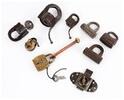 Medieval & later coins Small collection of 9 early iron and brass Padlocks, 17th.-19th. cent. -