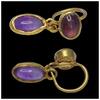 Ancient art Lovely Early Byzantine two-section gold earring with gems! -