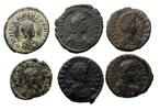 Ancient coins Roman Imperial: Lot of 6 scarcer large Late Roman bronzes, AE2 - Arcadius, Honorius, Aelia Flacilla, Valentianus -