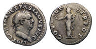 Ancient coins Roman Imperial: Vespasian. AD 69-79. AR silver Denarius w Pax - scarce! -