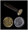 Medieval & later artifacts A fine 17th. cent. Iron and brass seal with noble Coat of Arms -