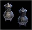 Ancient art Very rare tripod ceramic jar w cover, Yortan Culture c. 27002400 BC -