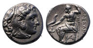 Ancient coins Greek KINGS of MACEDON. Philip III Arrhidaios. 323-317 BC. in the name of Alexander III, AR Drachm -