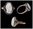 Medieval & later artifacts Attractive 19th. century Gold ring with carved classic stone cameo -
