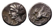 Ancient coins Greek coins: Fine quality Corinth silver AR drachm -