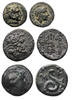 Ancient coins Greek coins: Lot of three choice bronze coins from Mysia Pergamon, Choice VF+ -