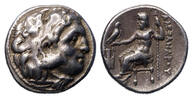Ancient coins Greek Kings of Macedon: Alexander the Great type silver drachm, nice VF -