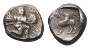 Ancient coins Greek coins: Rare CARIA, Kaunos. c. 490-370 BC. silver Hemidrachm w cabinet patina -