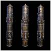 Asian art A Tibetan copper, brass and silver scroll case, early 20th century -