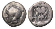 Ancient coins Greek coins: Rare AR silver triobol of Ionia Methymna w Panther -