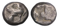 Ancient coins Greek coins: IONIA, Teos. Late 6th-early 5th century BC. AR Hemistater â Heavy AR Drachm -