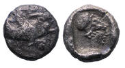 Ancient coins Greek coins: Rare Rhodos Ialysos AR silver diobol w Athena, 450-400 BC -