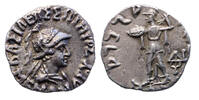 Ancient coins BAKTRIA, Indo-Greek Kingdom. Attractive Menander I Soter. Circa 155-130 BC. AR silver Drachm -
