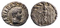Ancient coins BAKTRIA, Indo-Greek Kingdom. Hermaios Soter. Circa 105-90 BC. AR Drachm - AU -