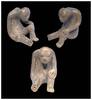 Ancient art Lovely Pre-columbian figure of a tired man w broken leg, Mexico -