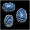 Ancient art Egyptian Amarna style funerary faience scarab w Horus, lovely colour! -