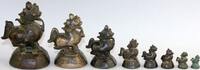 Medieval & later coins Matched set of 8 To / Chinte bronze opium weights, Burma c. 1750! -