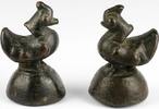Medieval & later coins Pair of massive 20 tical bronze opium weights, Burma, Arakan 1790s -