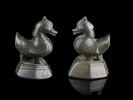 Medieval & later coins Scarce and choice pair of large Hamsa opium weights w open beaks! -