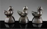 Medieval & later coins 3 different Late Shan Hamsa bird 5 Tical opium weights, 19th. cent. -