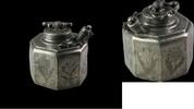 Medieval & later artifacts  Rare 17th Century German Pewter Octagonal Tea Canister, 1679!