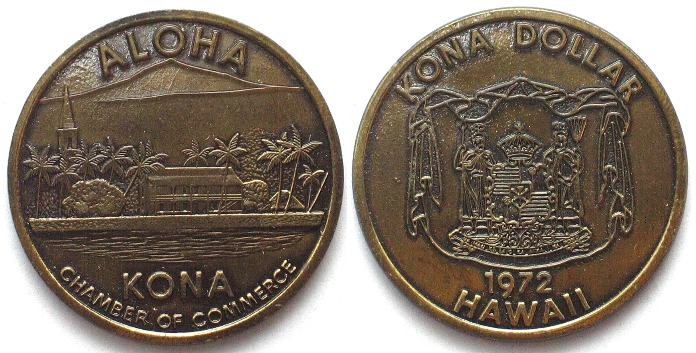 HAWAII Dollar 1972 KONA Handelskammer Bronze unz