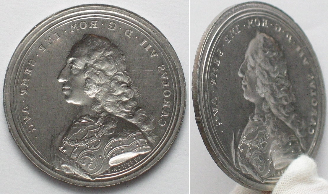 Deutschland Medaillen FRANKFURT. KARL VII. Medaille 1742 auf seine