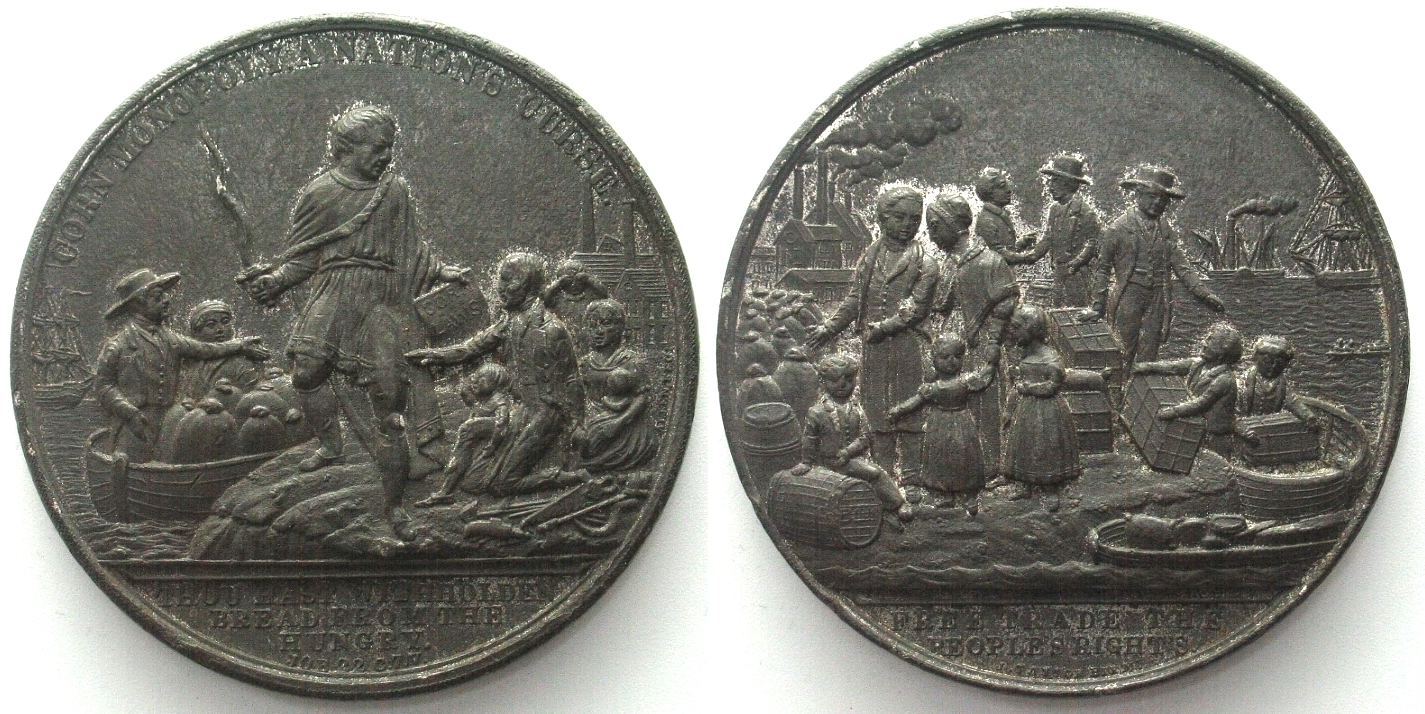 British medals FREE TRADE AND ANTI CORN LAW LEAGUE. 1840 Medal by
