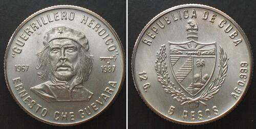 KUBA 5 Pesos 1987 CHE GUEVARA Silber RAR! stgl