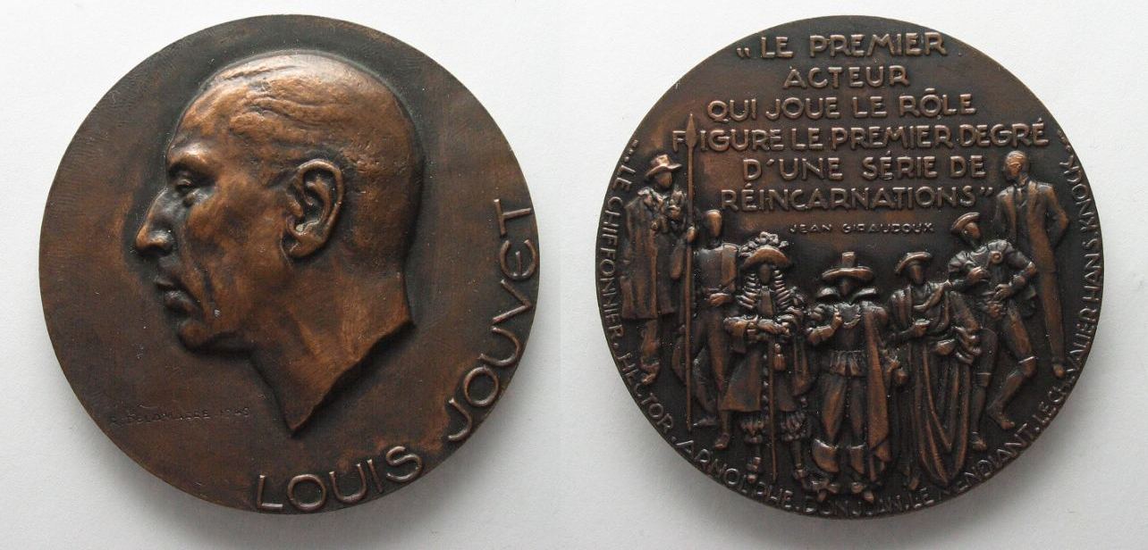 Frankreich Medaillen LOUIS JOUVET Schauspieler Medaille 1949 V