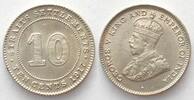 Straits Settlements STRAITS SETTLEMENTS 10 Cents 1917 GEORGE V. Silber ERHALTUNG!!! -