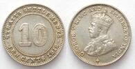 Straits Settlements STRAITS SETTLEMENTS 10 Cents 1918 GEORGE V. Silber ERHALTUNG! -