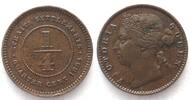 Straits Settlements STRAITS SETTLEMENTS 1/4 Cent 1884 VICTORIA Kupfer RAR!!! -