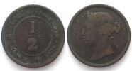 Straits Settlements STRAITS SETTLEMENTS 1/2 Cent 1872 H VICTORIA Kupfer SELTEN!!! -
