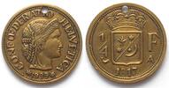 Schweiz PRIVATE PROBE 1/4 F 1817/1939 Messing 25mm -