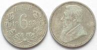 Südafrika ZUID AFRIKAANSCHE REPUBLIEK 6 Pence 1893 KRÜGER Silber SELTENES JAHR! -