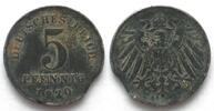 Deutschland - Ersatzmünzen 1. WK DEUTSCHLAND 5 Pfennig 1920 D J.297 FEHLPRÄGUNG Zainende -