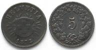 Schweiz EIDGENOSSENSCHAFT 5 Rappen 1872 Billon SELTEN! -