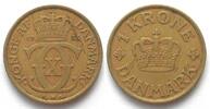 Dänemark DÄNEMARK 1 Krone 1935 CHRISTIAN X. Al-Br SELTENES JAHR! -