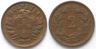 Schweiz EIDGENOSSENSCHAFT 2 Rappen 1929 Bronze ERHALTUNG! -