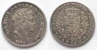  1829 Italien - Sardinien SARDEGNA 25 Centesimi 1829 P Genova CARLO FELICE argento SPL+! vz+