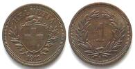 Schweiz EIDGENOSSENSCHAFT 1 Rappen 1912 Bronze ERHALTUNG! -