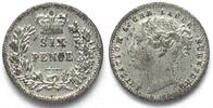 England - Spielgeld GROSSBRITANNIEN - SPIELGELD 6 Pence ca.1870 v. Lauer Messing versilbert 12mm -