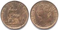 England GROSSBRITANNIEN Farthing 1887 VICTORIA Bronze PRACHTSTÜCK!!! -