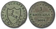 Schweiz - Schaffhausen  SCHAFFHAUSEN 1 Kreuzer 1808 Billon ERHALTUNG! f.unz