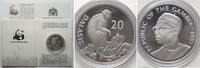 Gambia GAMBIA 20 Dalasis 1987 Rotstummelaffe WWF Silber -